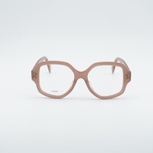 Celine CL50135I 074 Eyeglasses Milky Pink with Silver Glitter Geometric Frame - Picture 2 of 10